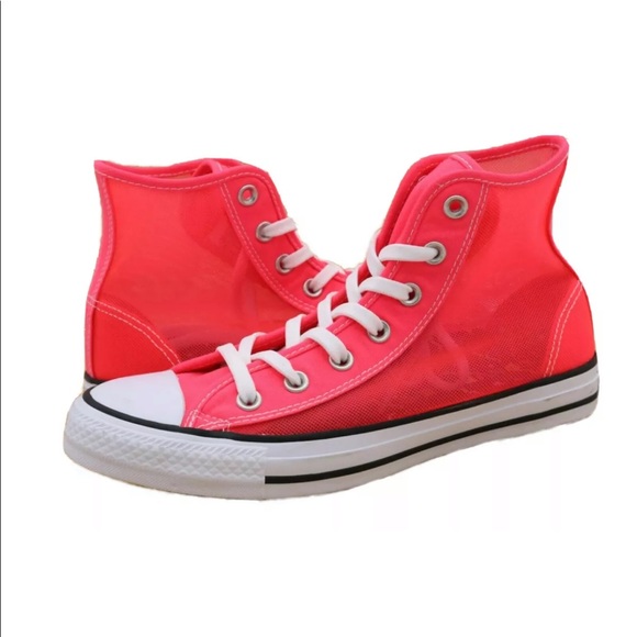 coral high top converse